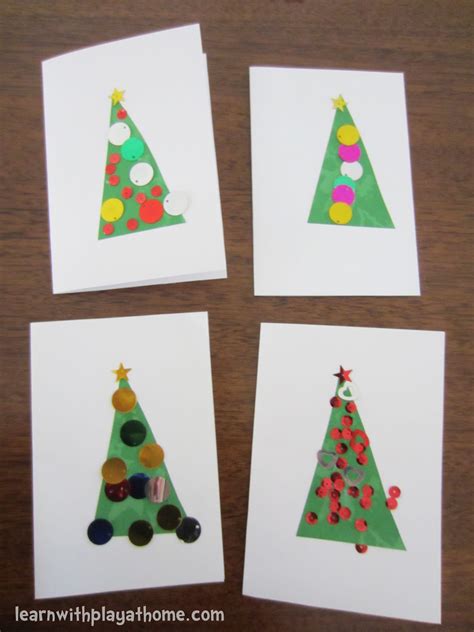 These bejewelled handprint christmas cards will prove irresistible to your crafty preschooler! Learn with Play at Home: Super Simple Christmas Cards