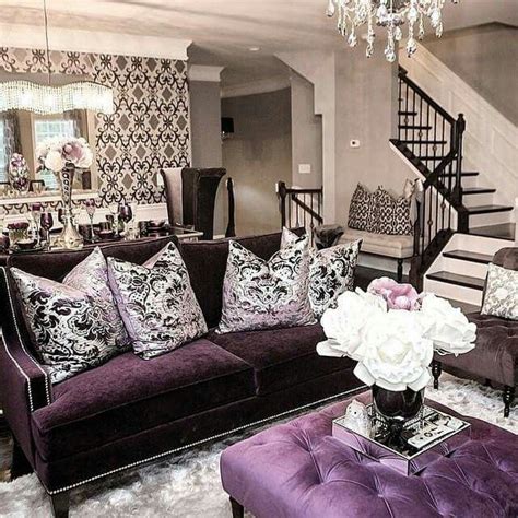 Gorgeouss Decor Patterened With Royal Purple Home Sweet
