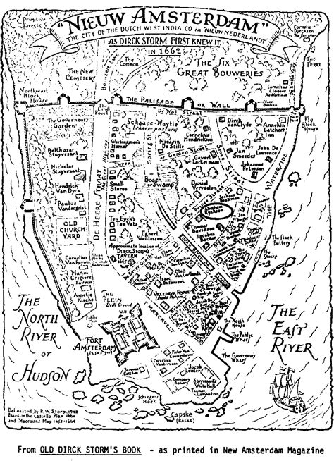 1662 Map Of New Amsterdamnew York