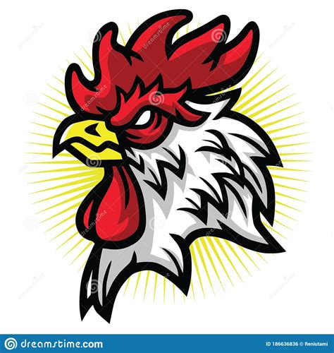 angry rooster mascot logo premium vector stock vector illustration of feather farm 186636836