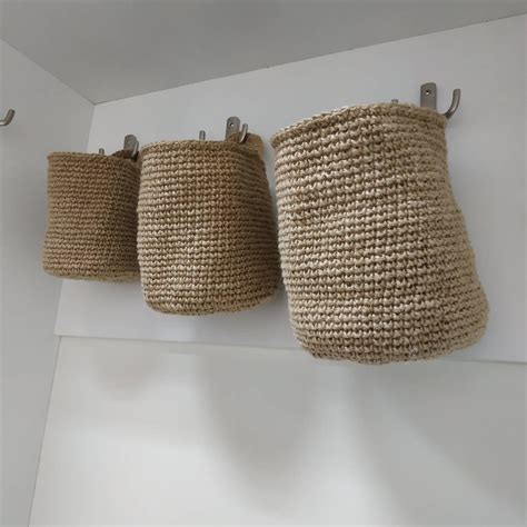 Wall Hanging Storage Baskets Rustic Jute Storage Basket Boho Etsy