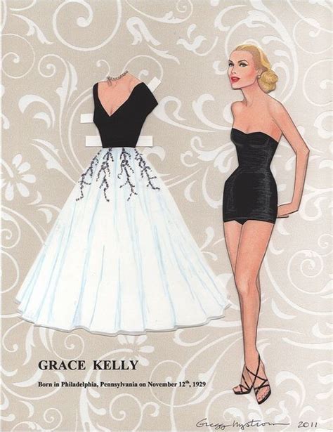 the exquisite grace kelly was born in philadelphia in 1929 a gregg nystrom paper doll from 2011