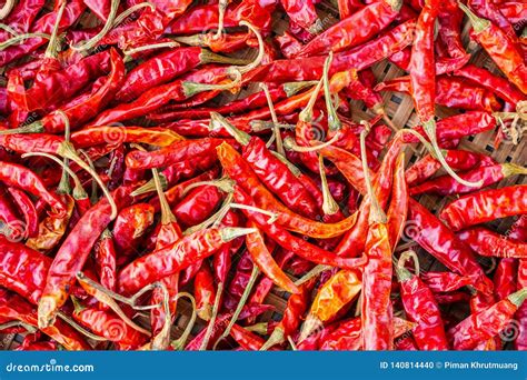 Dried Red Hot Chilli Pepper Closeup Background Stock Photo Image Of