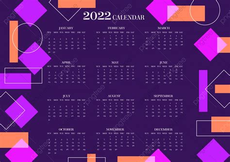 Colorful Geometric 2022 Calendar Template Download On Pngtree