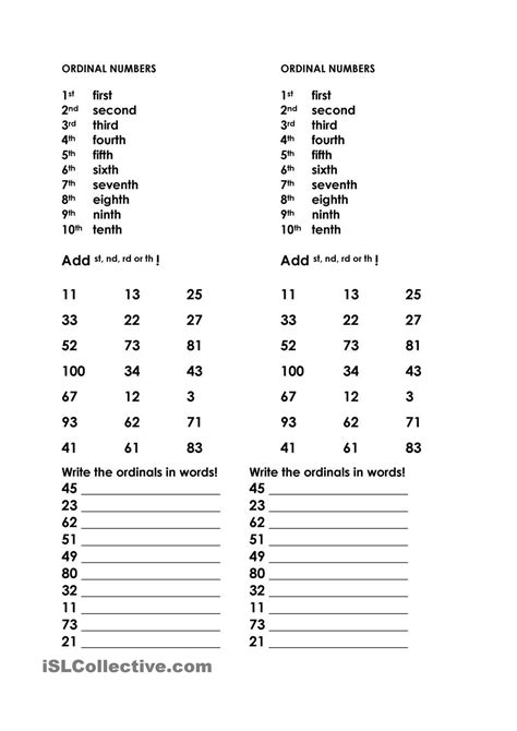 Grade 3 Ordinal Numbers Worksheet 1 20 Thekidsworksheet