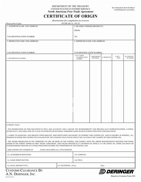 Certificate Of Origin Template Excel Template Printable