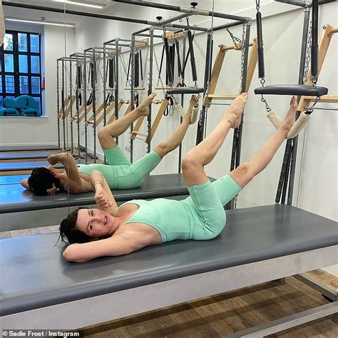 Sadie Frost Goes Braless In Mint Green Gym Gear Ahead Of Turning 56