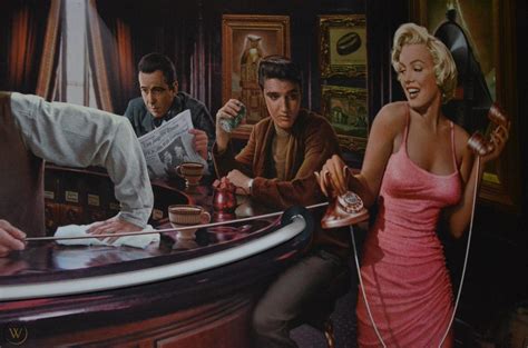 Rare Retro Marilyn Monroe Elvis Presley James Dean Bogart Neon Clock