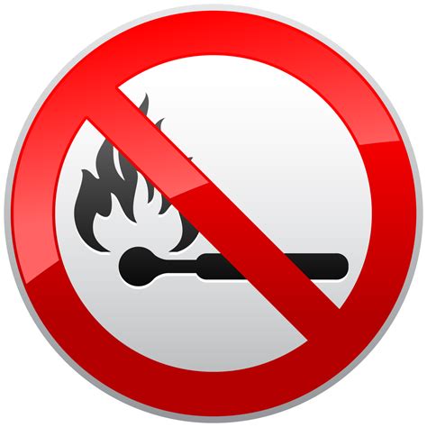 No Naked Flames Prohibition Sign Png Clipart