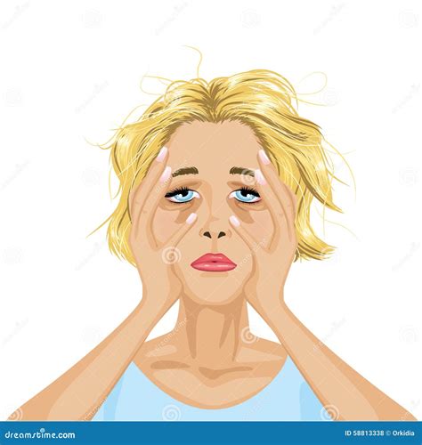 Tired Woman Stock Vector Image 58813338
