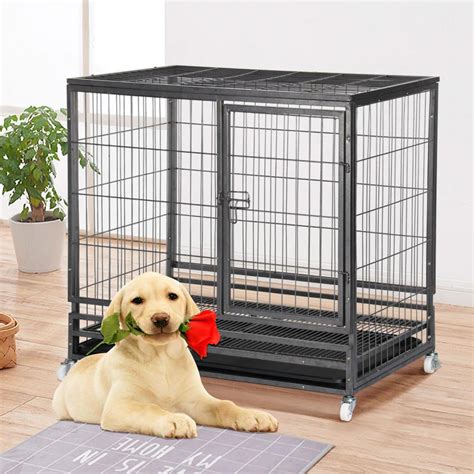 37 Dog Crate Kennel Cage Large Heavy Duty Square Tube Portable W