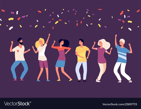 Party Dancers Happy Young Persons Dance Royalty Free Vector