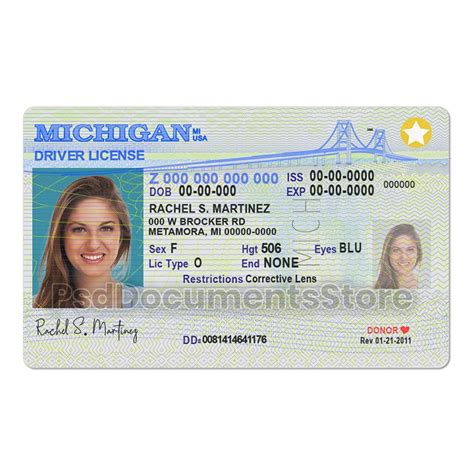 Michigan Id Card Template Home Psd Documents Store Employee Id