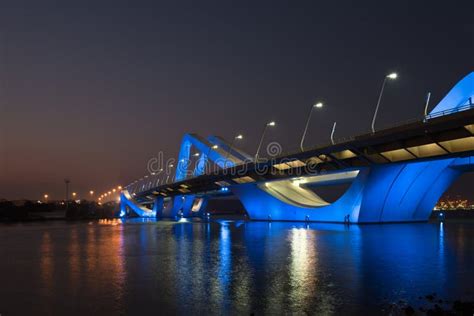 Sheikh Zayed Bridge At Night Abu Dhabi Uae Editorial Image Image Of