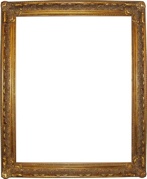 An Old Gold Frame With A White Background
