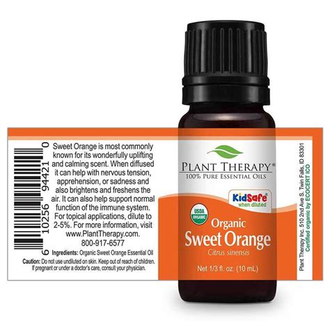 Plant Therapy Orange Sweet Organic Essential Oil Goodmart