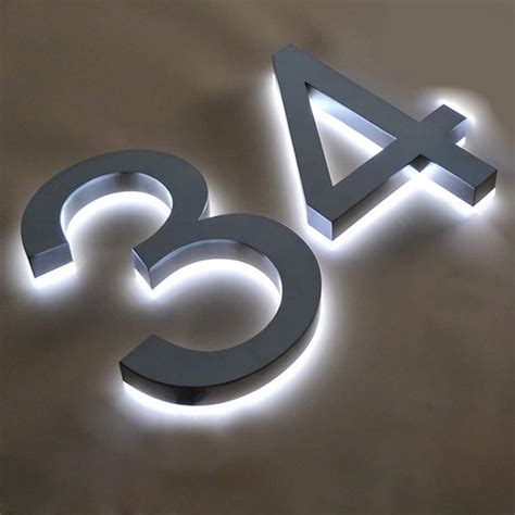 Lighted House Numbers Backlit Lighted Led House Numbers 3d Floating