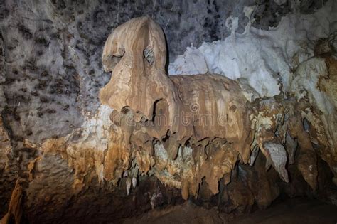Cave Stalactites Underground Cavern Magic Light Stock