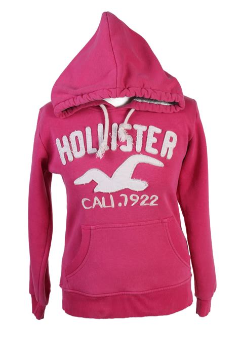 Hollister Hoodie Sweatshirt Top Womens Pink M Pepper Tree London