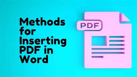 Choose the object button from the text tab and click create from file to browse to look for the pdf file. How to Insert PDF Into Word: Best 8 Methods To Do So