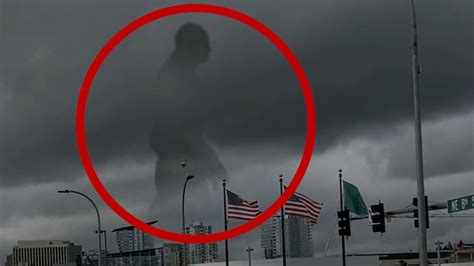 Strange Human Like Shadow Appears In The Sky Terrifying Giant Creature