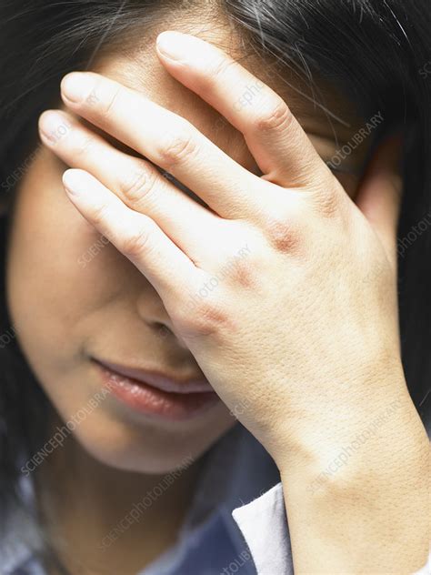 Woman With Her Hand On Her Face Stock Image F0038117