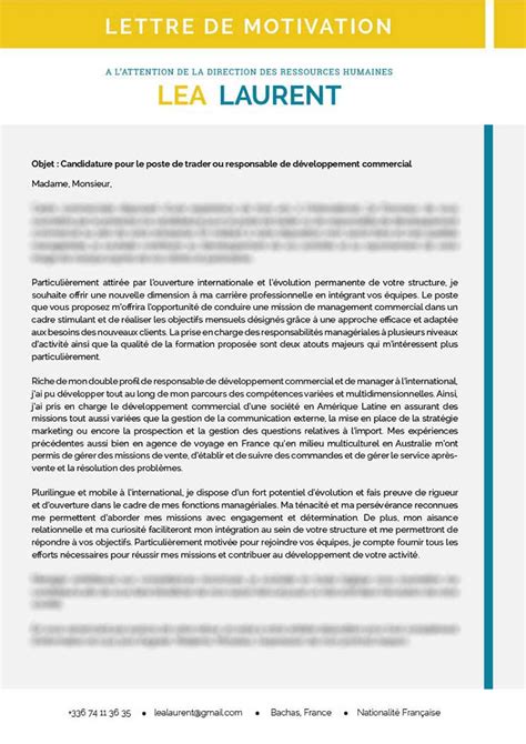 lettre de motivation titre - Modele de lettre type