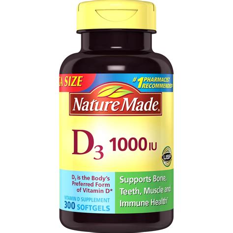 Money back guarantee · verified reviews · free shipping across u.s. Nature Made Vitamin D3 1000 Iu Liquid Softgels 300 Pk ...