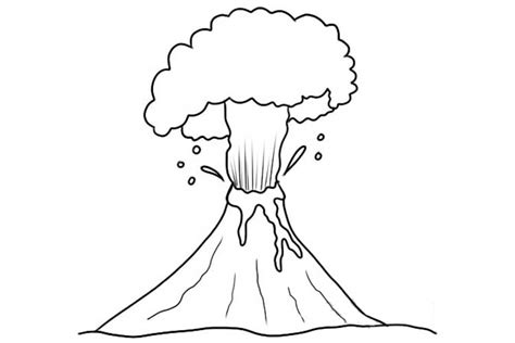 Volcano Eruption Drawing