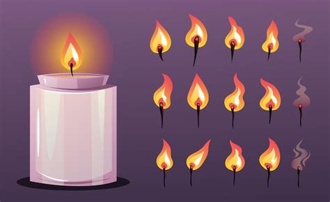 Premium Vector Candle Burning Candlelight Animation Isolated Concept