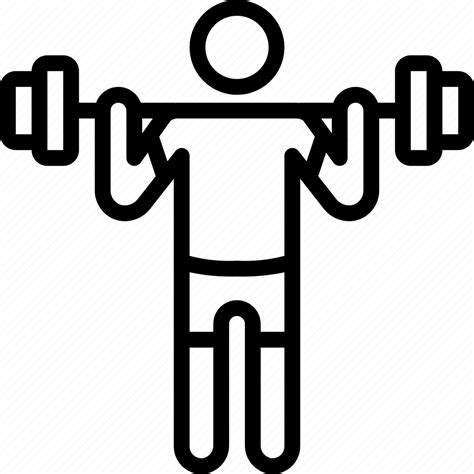 Fitness Man Muscle Stick Figure Weightlifting Icon Download On