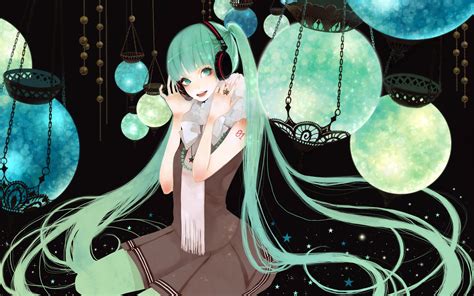 Hatsune Miku Hd Wallpaper Anime Wallpaper Anime Girl With Light Green