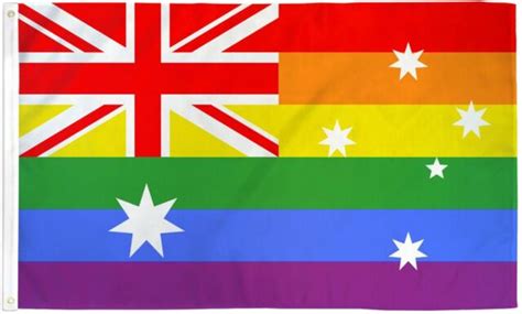 Australia Rainbow Flag 3x5 Lgbtqia Rainbow Pride Aussie Gay Pride Flag