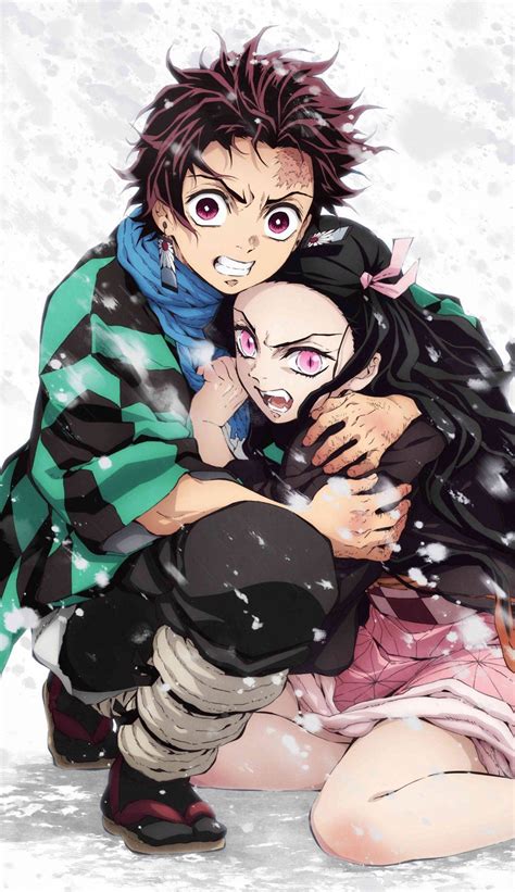 Download Tanjiro And Nezuko Protect Snow Wallpaper