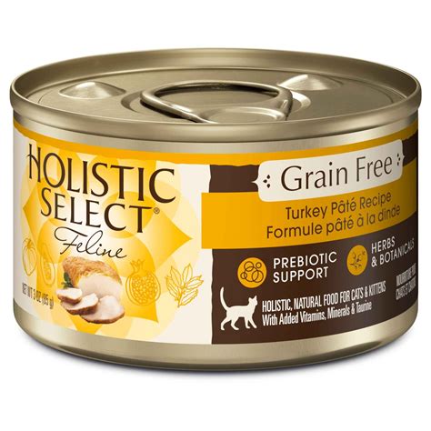 It has a good balance of protein, fat, and grain that are all essential to keeping your cat healthy. Holistic Select Cat Food - Grain Free Turkey Pate | Grain ...