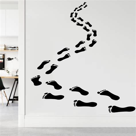 Footprints Wall Vinyl Decal Traces Legs Home Interior Etsy Kids