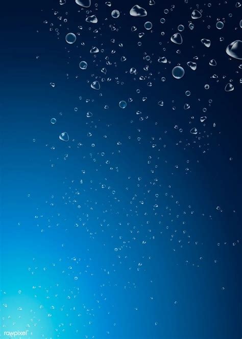 Water Bubbles Floating In The Air On A Blue Background