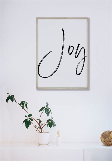 Joy Sign Home Wall Decor Typography Quote Poster Printable Etsy