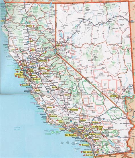 Californianevadats California Road Map Map Of California Printable