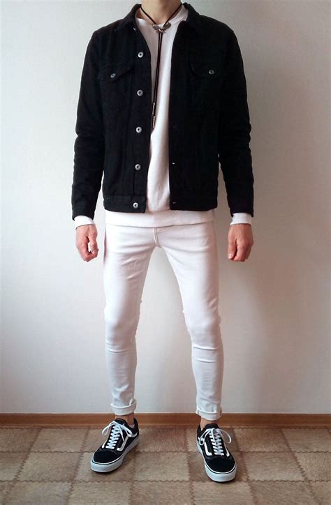 Vans Old Skool White Skinny Jeans Boys Guys Outfit Vans Love Vans