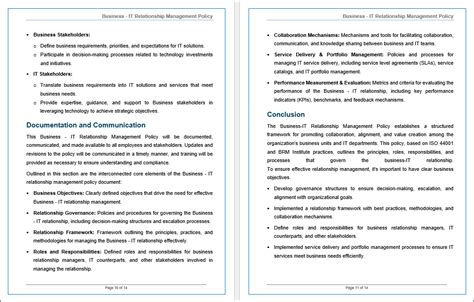 Cobit Apo08 Business It Relationship Management Policy Template Itsm Docs Itsm Documents