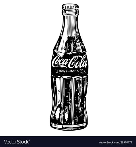 Classic Bottle Coca Cola On White Background Vector Image