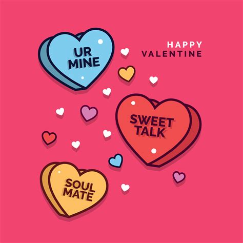 Valentine Candy Hearts Vector Art Icons And Graphics For Free Download