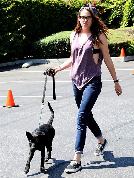 Kristen Stewart Exposes Bra Steps Out With Rumored New Dog Picture