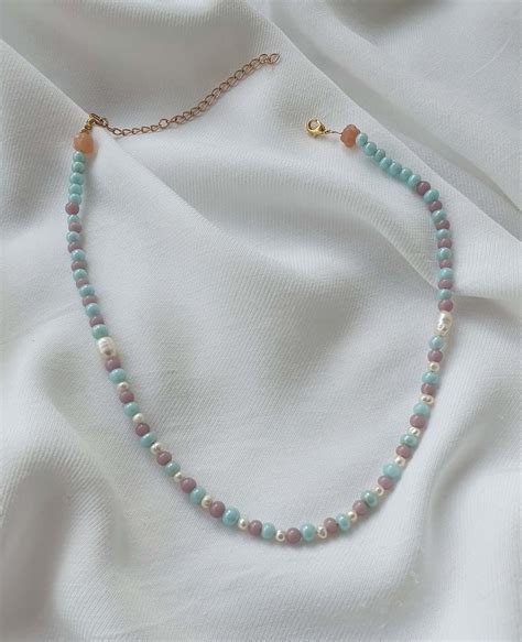 Beaded Pastel Necklace Beaded Necklace Diy Bead Jewellery Indie Jewelry