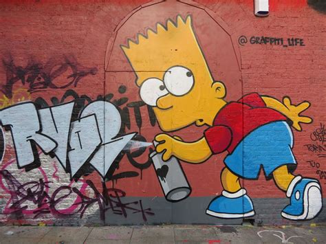 Bart Simpson Graffiti Simpsons Bart Spray Spraypaint Sticker By Obsessionfn