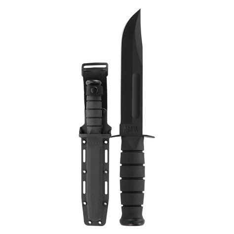 Ka Bar® 1213 Full Size 7 Black Plain Edge Bowie Knife With Sheath
