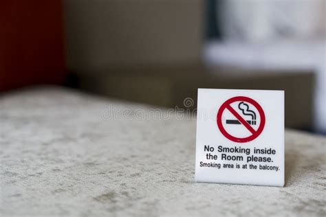 No Smoking Sign Inside The Room In The Hotel Stock Photo Image Of