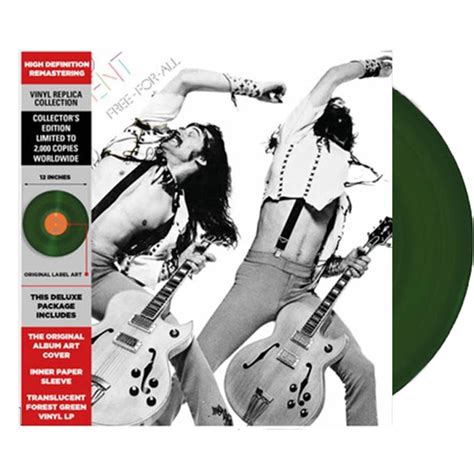 Ted Nugent Free For All Ltd Ed 150g Translucent Forest Green Vinyl