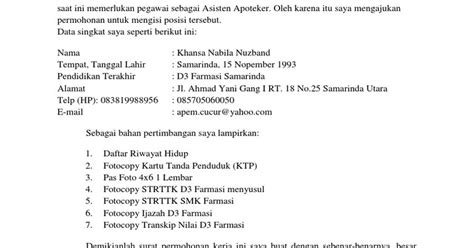 Sebelum melihat contoh lamaran kerja dari artikel kami, mungkin ada baiknya anda membaca dulu tentang tips dalam membuat surat lamaran kerja yang. Contoh Surat Lamaran Kerja Di Pt Kalbe Farma